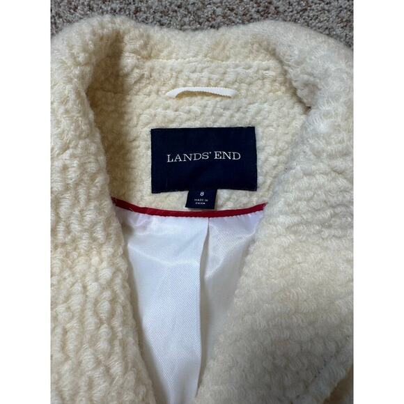 Land's End Textured Wool Blend Jacket/Coat, size Women's 8 - Picture 3 of 9